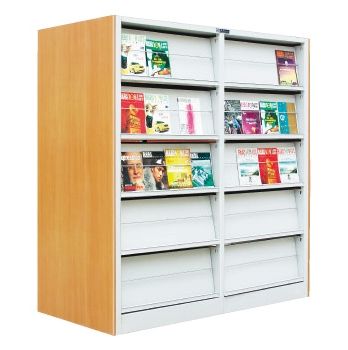 12HC-208 鋼木復柱雙面期刊架