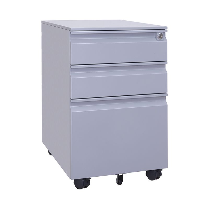 閃銀灰鵝頸拉手活動柜