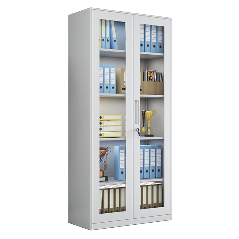 窄邊通玻對開文件柜